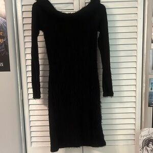 Xhilaration Black Long Sleeve Cowl Neck Bodycon Dress